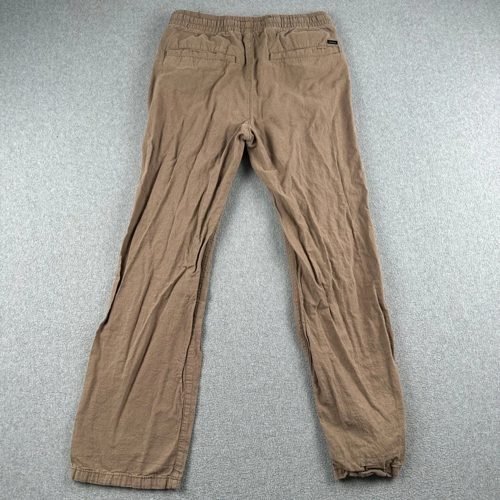 PacSun Pants Men Small Brown Straight Linen Blend Drawstring 133SP256120 Casual